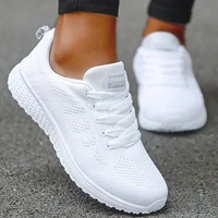 Sneakers For Women Fashion Breathable 2025 New Comfortable Soft Sneakers Women Mesh Fabric Lace Up Woman Shoes Female Footwear