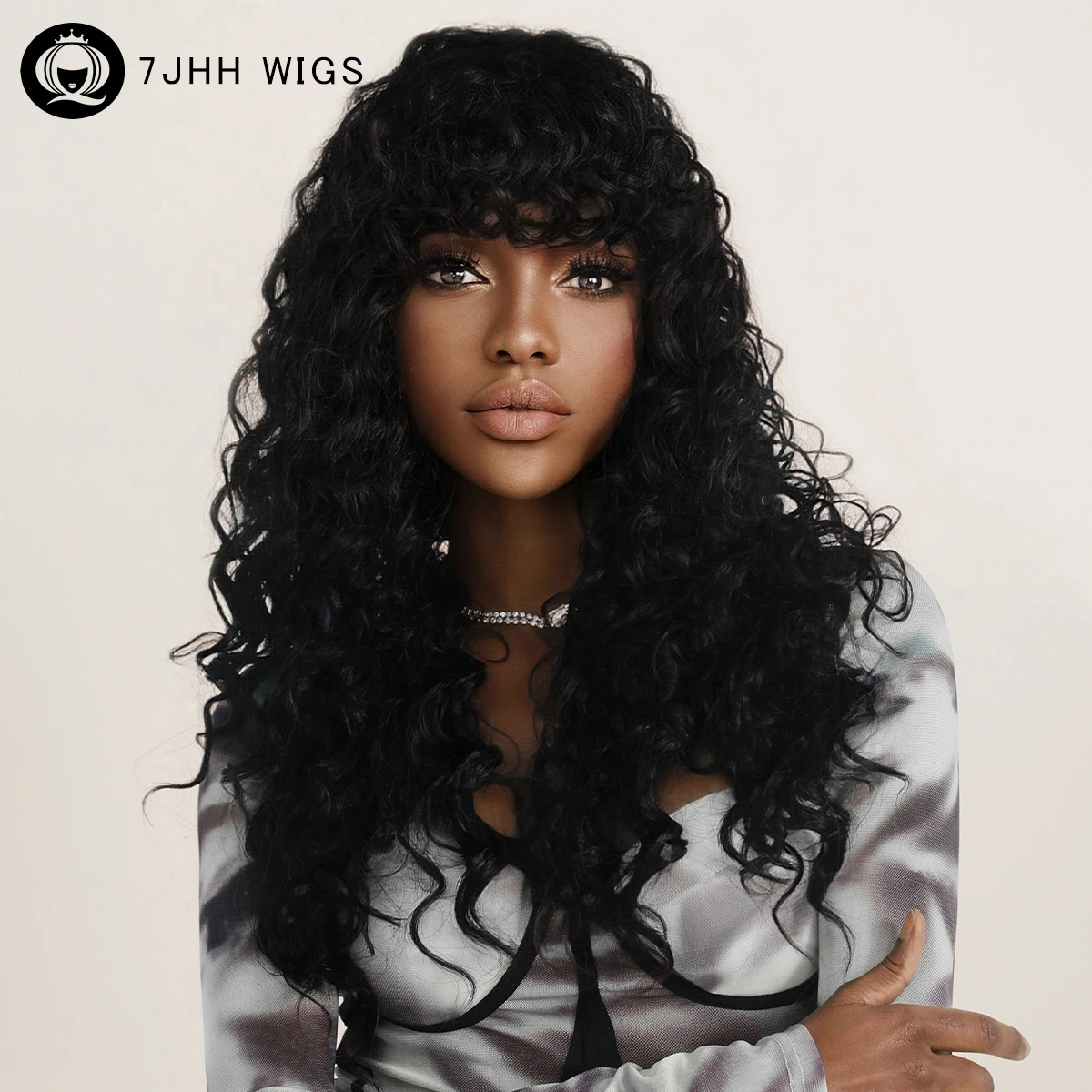 Curly Synthetic Wigs Bangs 7jhh Black Synthetic Wig Bangs Fluffy