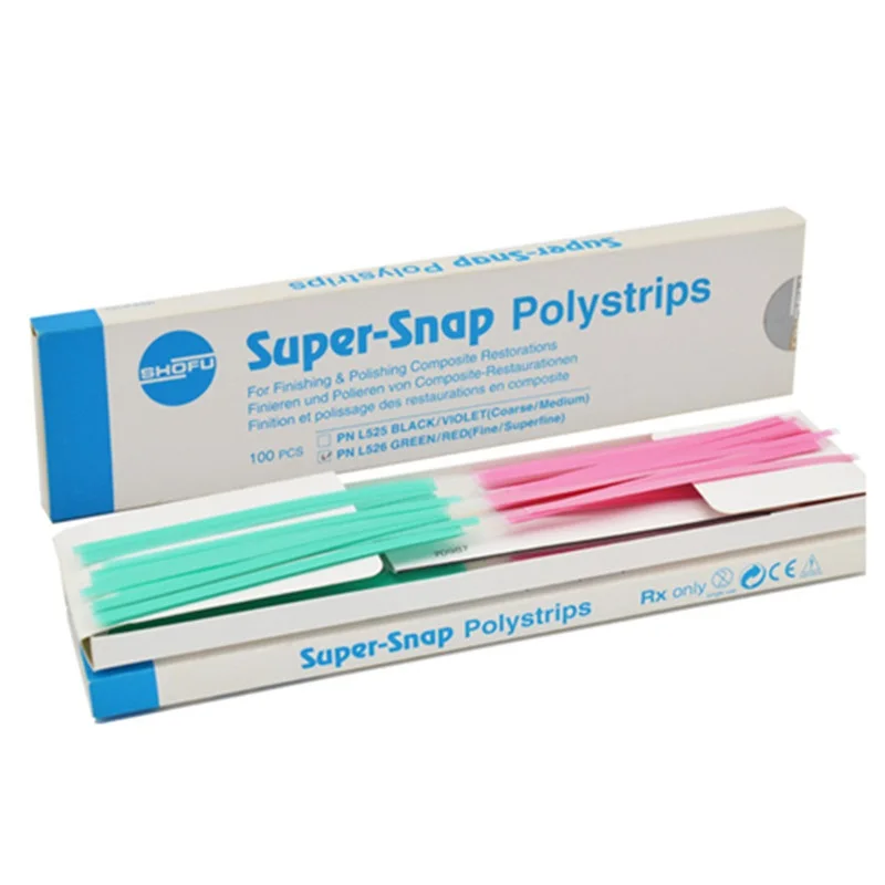 

SHOFU Super Snap Polystrips L525 Dental Polyester Polishing Stick Strip Polystrips Shohu Dental Polishing Stirps L526