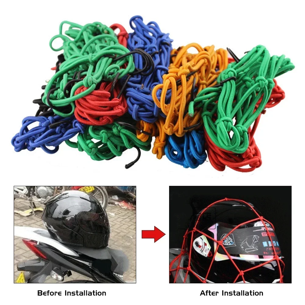 Motorcycle Luggage Net Motorcycle Net Accessories Universal Motorbike Mesh Bungee Mesh Helmet Holder Black Luggage