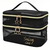 Large-Capacity Black Mesh Makeup Case Organizer Storage Pouch Casual Zipper Toiletry Wash Bags Make Up Women Travel Cosmetic Bag 1