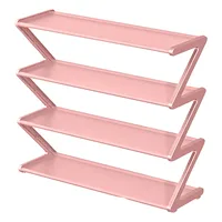 4 Tier Stainless Steel Shoe Rack Organizer, Independent Shoe Cabinet MultiFunctional Entrance Shoe Cabinet Corridor Shoe Cabinet 1
