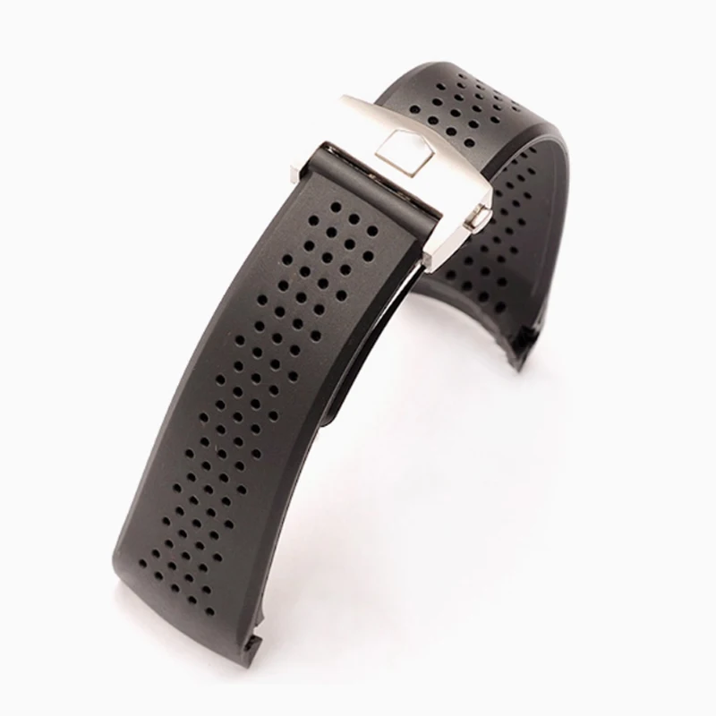 Waterproof Sport Silicone Rubber Watchband Strap - Soft and Durable Bracelet, 22mm/24mm