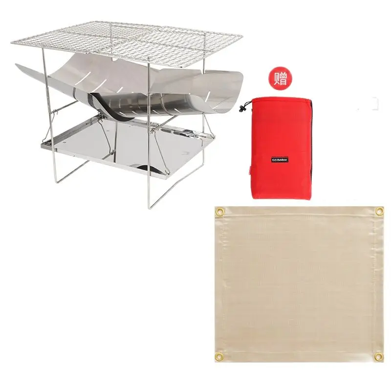 

Grill Stand Outdoor Camping Stainless Steel Burner Bracket Portable Foldable Accessories Grill Tools