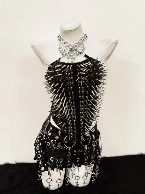 Spikey Halter Neck Bustier Top and Skirt 6