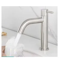 ก๊อกน้ำอ่างล้างหน้า สแตนเลส 304 ก๊อกน้ำเย็นเดี่ยว สีดำเงิน ติดตั้งบนเคาน์เตอร์ แบบยืดและยกสูง 5