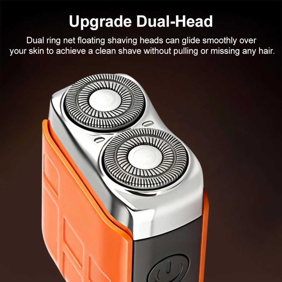 for Men Portable Smart Facial Beard Trimmer Double Head Shaver Rechargeable Wet Dry Electric Razor_voghion.com