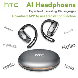Wireless Bluetooth Earphones with Mic - HD Call Quality, Bass - Boosted Sound, Long Battery Life, Sports Earhook, and AI Translation Features (Gray AI)