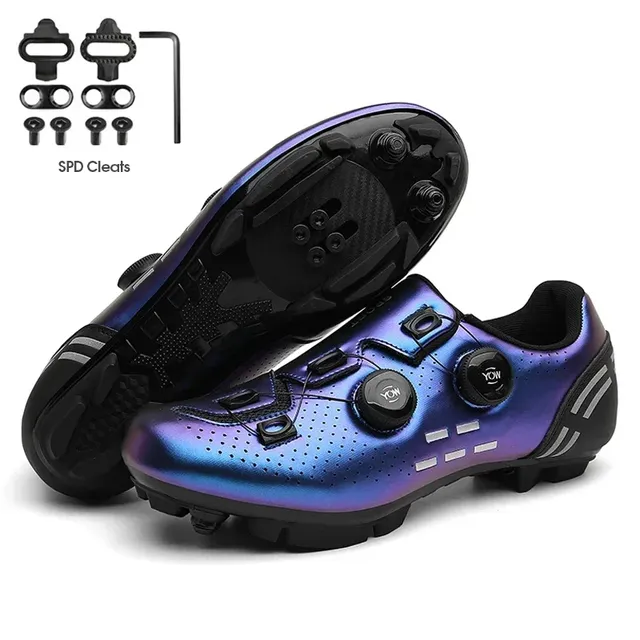2024 Nieuwe Wielersneaker Mtb Met Schoenplaten Mannen Carbon Sport Fietssschoenen Vrouwen Mountain Racing Flat Spd Road Wielerschoenen