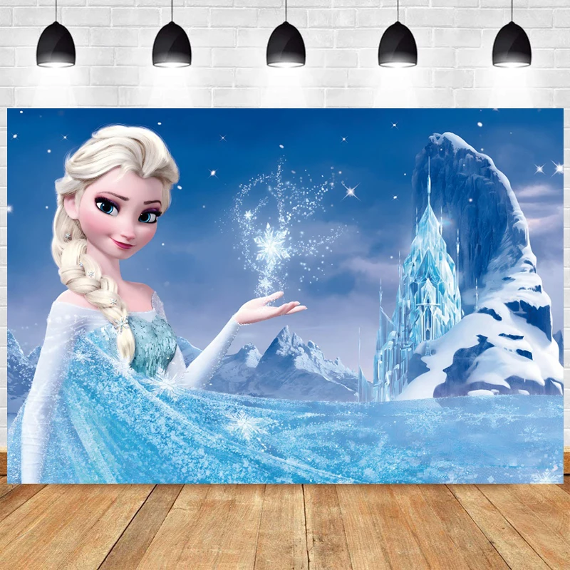 Personalizzato Elsa Frozen Decorazioni Per Feste Di Compleanno Sfondo Snow Queen Decorazione Magic Winter Wonderland Ice Snow Castle Background