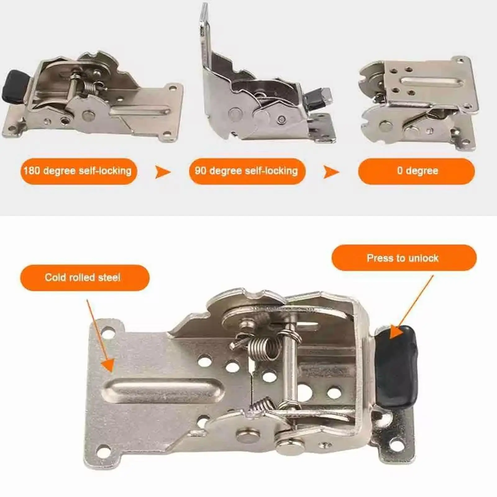Self Locking Hinge 0/90/180 Degrees Easy to Use Hardware Parts Lock Extension Support for Sofa Leg Garage Tables Workbench Chair furniture hinge