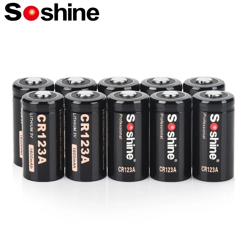 Soshine 3 V 1600Mah Batteria Al Litio 3 Volt Cr123A Batterie Batteria Non Ricaricabile Per Fotocamera Digitale Calcolatrice Mouse Wireless