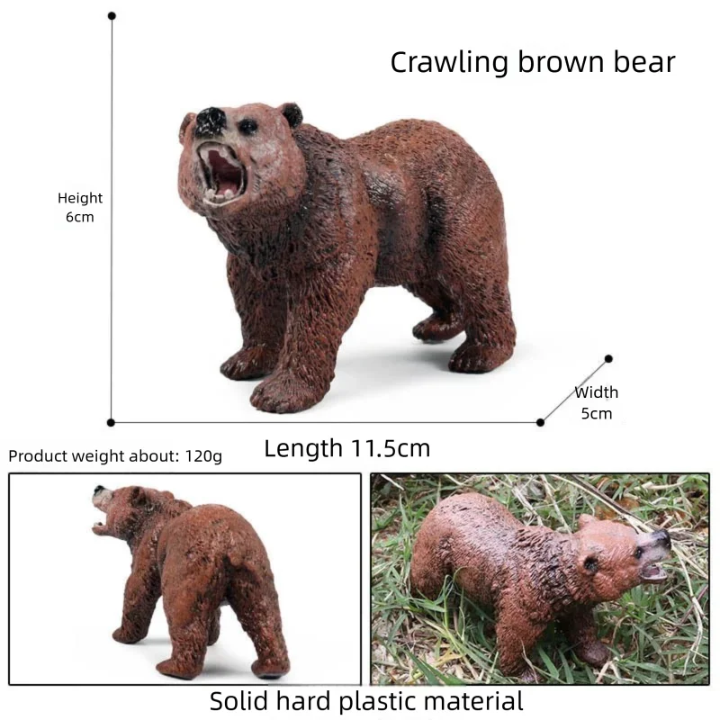 Realistic Black and Brown Bear Cub Figurines for Home Decor and Collections