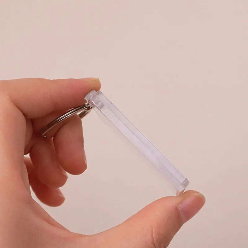 10Pcs Blank Acrylic Photo Frame Keyrings Pendant Picture Insert Keychain Double Sided Clear Key Holder Ring Diy Party Gifts Diy
