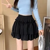 Summer Kawaii White Ruflles Skirt Women Fashion Slim Fit Chiffon Mini Skirts Giris Y2k All Match Elastic High Waist Black Faldas 6
