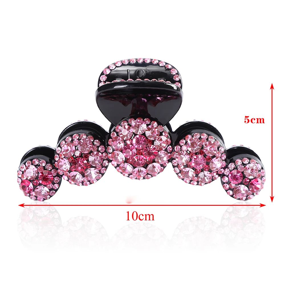 10CM Rhinestone Hair Claw Clip For Women Temperament Ponytail Hairpin Shark Clip Hair Crab Girls Korean Fashion Hair Accessories