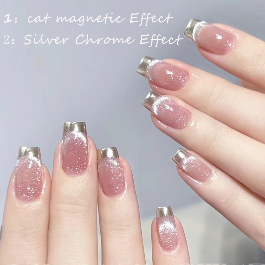 Moonlight Silver Cat Magnetic Nail Powder Clear Bright Mirror Chrome Pigment Dust Metallic Effect Nail Manicure Decoration