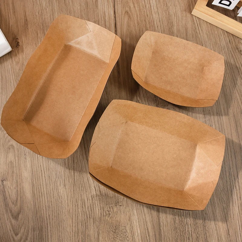 5pcs Kraft Paper Dessert and Snack Boxes, Disposable Cake Containers, Pastry Trays, Fre... - SKU PDSB1200 - UGI Packaging