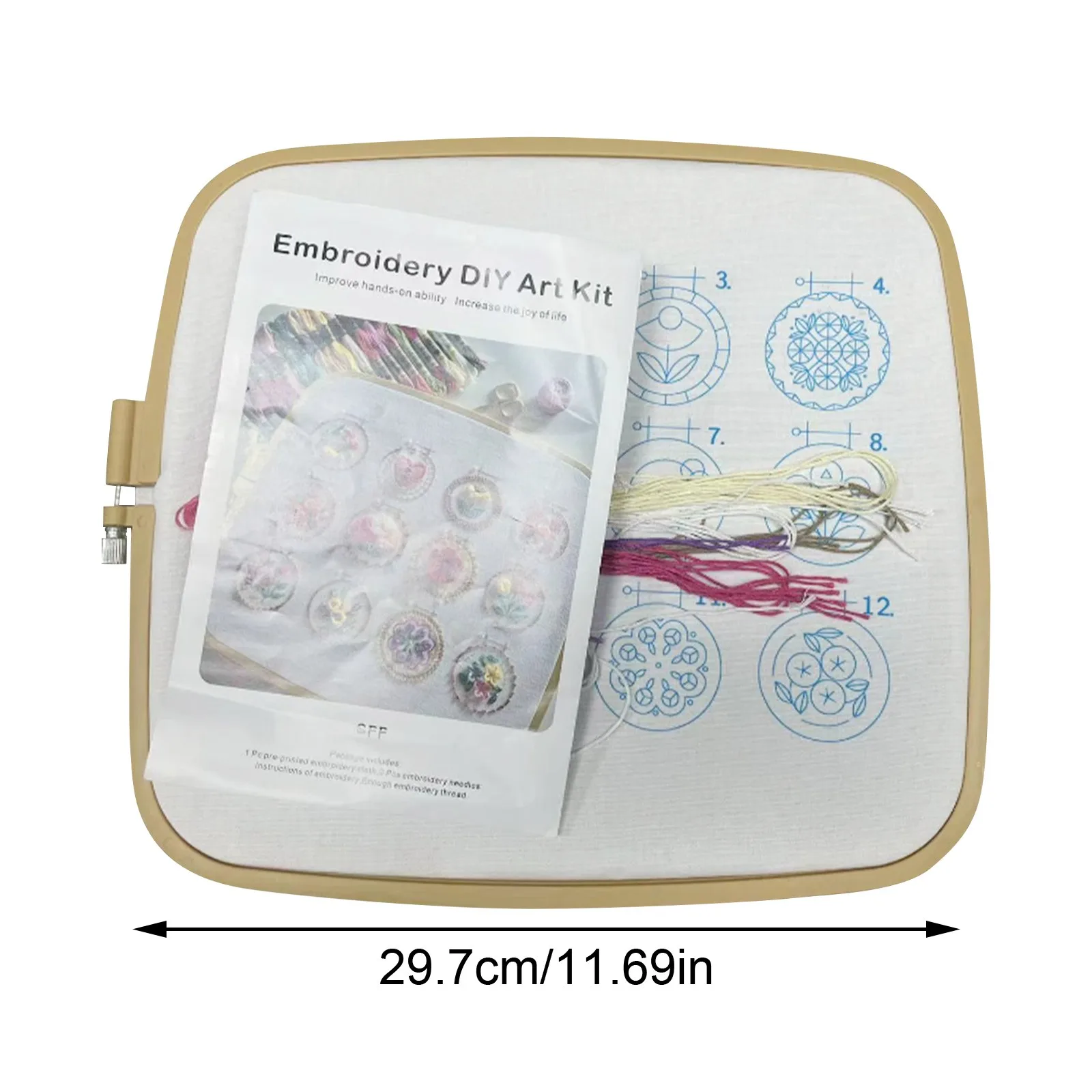 Small Flower Frame Embroidery Kit,Learn 12 Different Stitches Floral Embroidery Starters Kit, For Beginners With Instructions