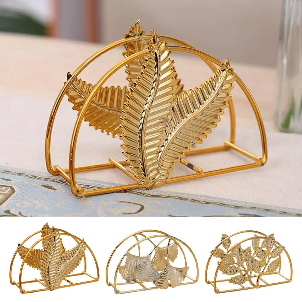 Art Modern Nordic Napkin Holder Golden Iron Tissue Boxes Desktop Serviette Paper Napkin Holder For Cafe Table Restaurant Decor 2