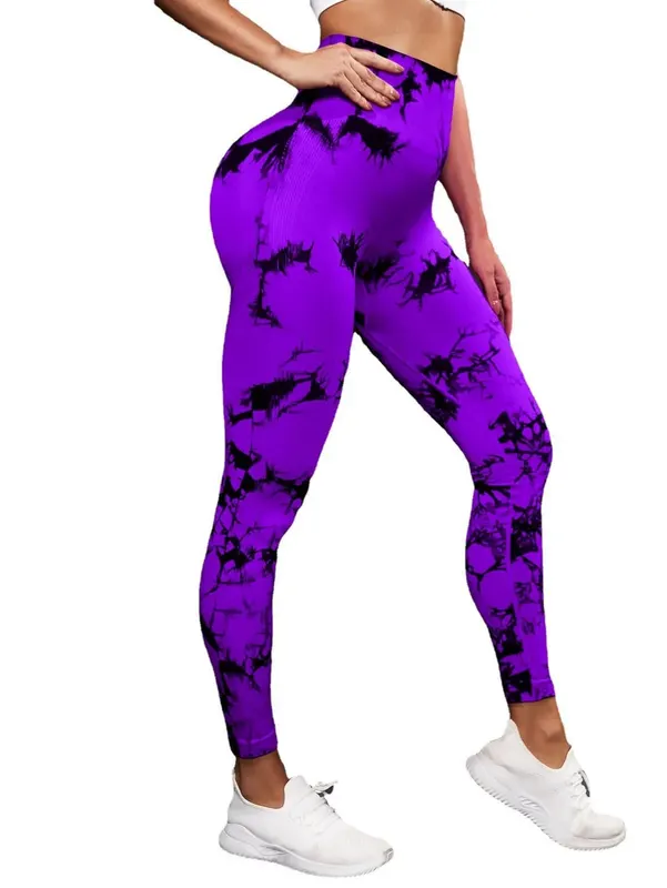 CZGUKE New Tie Dye Yoga Pants Sport Leggings Women Seamless High Waist Push Up Woman Tights Fitness Workout Leggins Gym Clothing