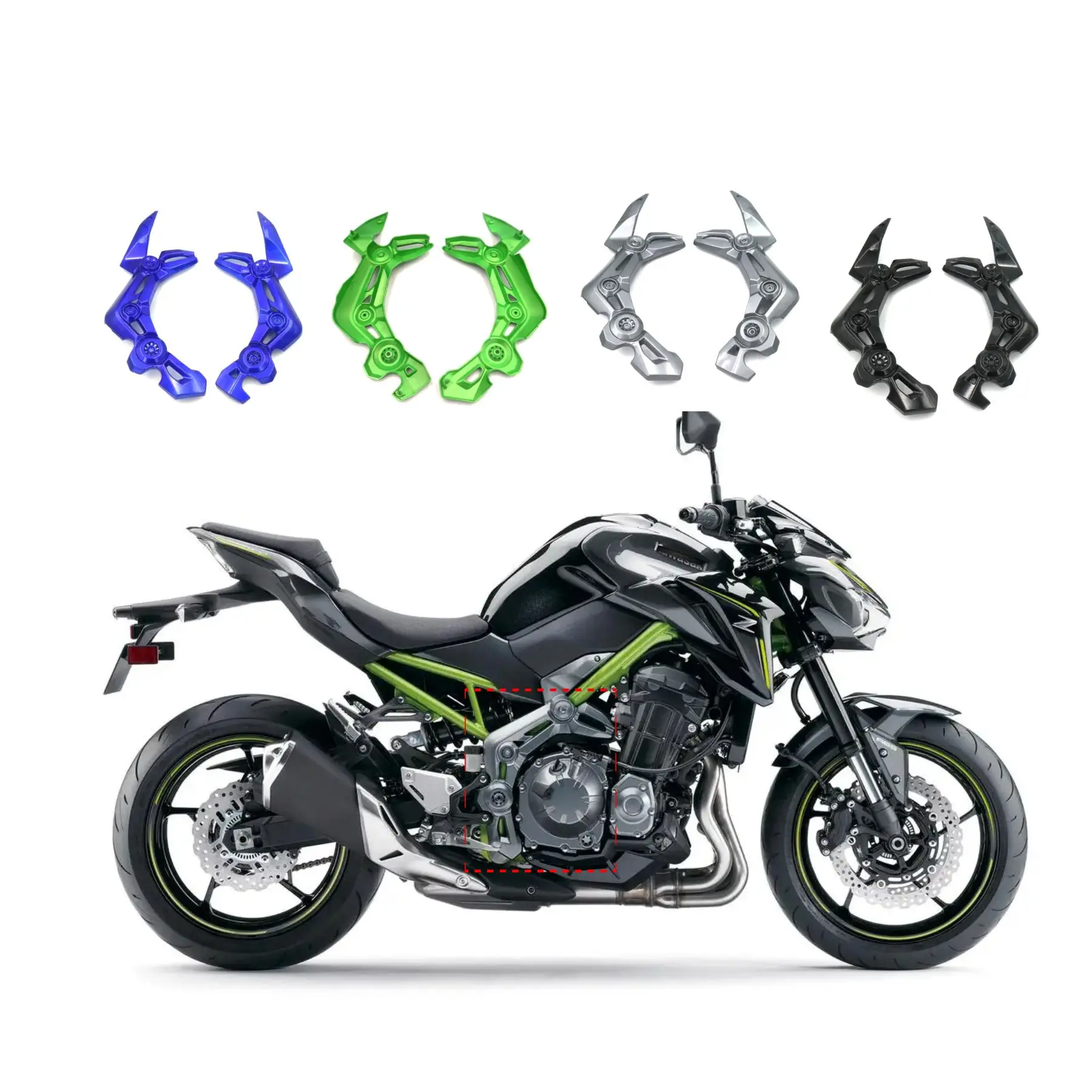 

Fit for Kawasaki Z 900 2017 2018 2019 Motorcycle Carbon Fiber Front Side Trim Frame Body Cover Panel Engine Fairing Accessories