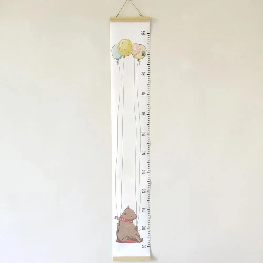 Baby Height Chart Cloth Oil Painting Style Hanging Ruler Cartoon Pattern Clear Degree Scale Baby Height Ruler for Boys