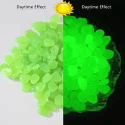 Luminous Glow - in - the - Dark Garden and Fish Tank Decorative Stones (100 PCS) (Green)