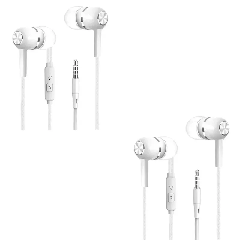 Universal Wired Sport Earbuds with Bass and Built-in Mic