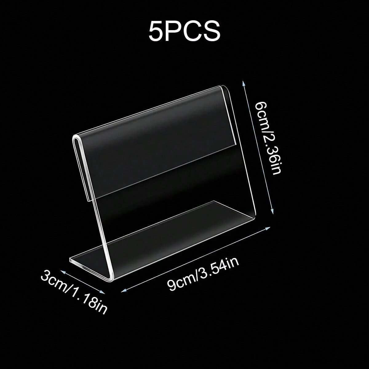 5 יחידות מחזיקי לוחות אקריליים שקופים, לתגי מחיר, תוויות למסיבות, כרטיסי שמות לכנסות, כרטיסי מקום לחתונה