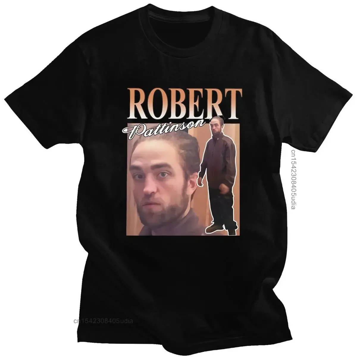 

Mens Pure Short Sleeve Novelty Tshirt Robert Pattinson Standing Meme T-Shirt Cotton Vintage Rob Tshirts Hot Sale Tops