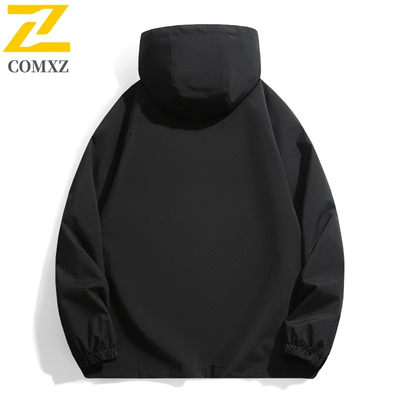 COMXZ Men Autumn New Jacket Luxury Lightweight Outdoor Travel Wind Resistant Coat Leisure Hooded Cozy Durable Windbreaker