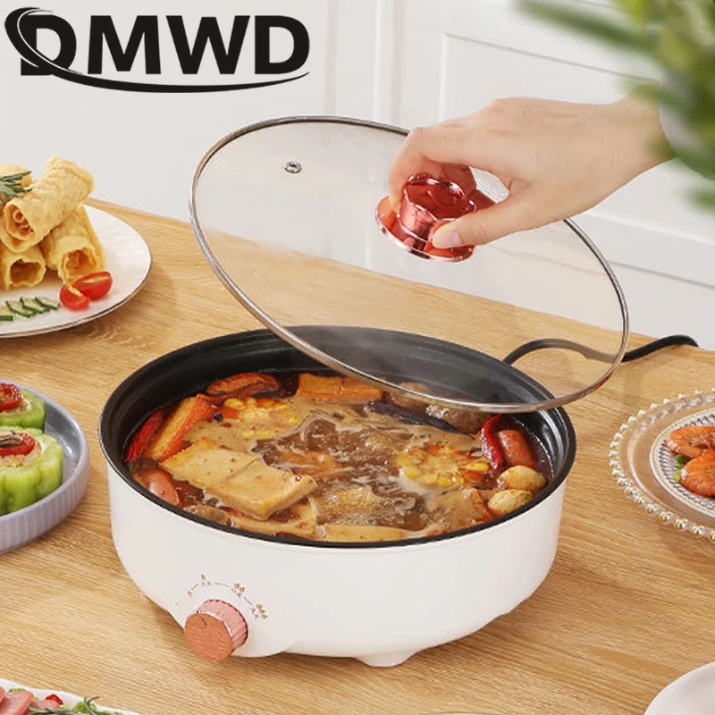 Multifunction Electric Barbecue Stove Steak Grill Non-stick Multicooker Skillet Eggs Soup Cooking Pot Hotpot Noodles Cooker EU 3