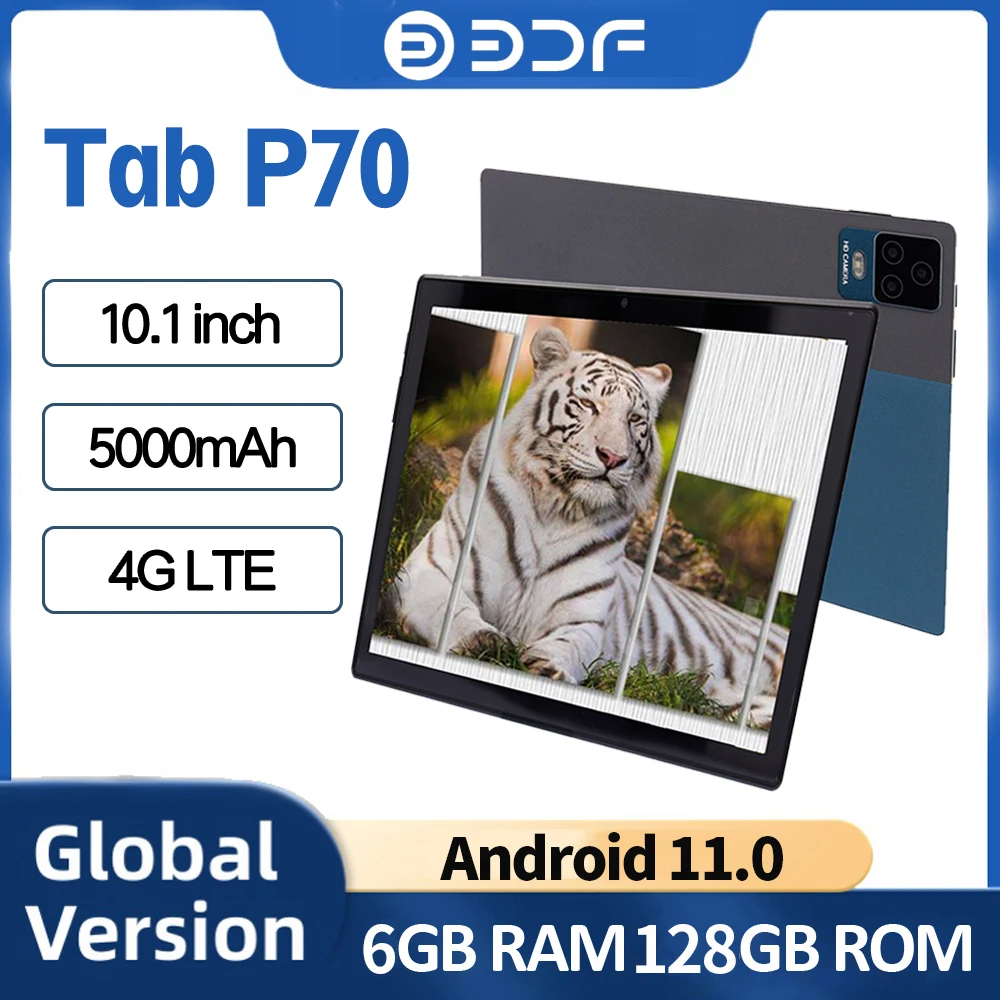 

NEW BDF 2023 Tablet Global Version P70 Pad 6GB RAM 128GB ROM Android 11.0 3G 4G LTE Dual SIM Card WiFi 5000mAh Battery Tablet