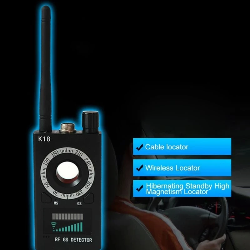 탐지기 K18 다기능 안티 스파이 탐지기 카메라, GSM 오디오 버그 파인더, GPS 신호 렌즈, RF 트래커, 무선 제품 감지