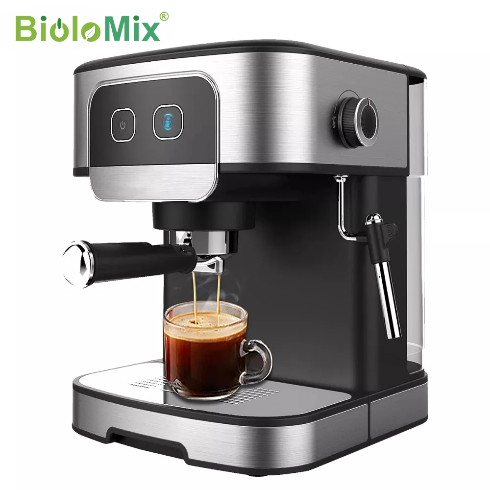 BioloMix – Machine à café expresso 1200W, 20 bars, préchauffage instantané  avec mousseur à lait, eau chaude et vapeur | AliExpress