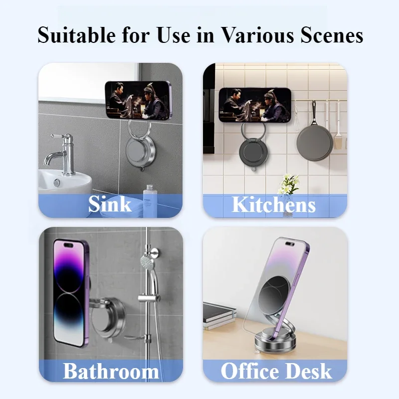 Eary Magnetic Car Phone Holder Mount For Dashboard Foldable With 360 Rotatable 180 Flip Strong Suction Cup Stand Car Accessories