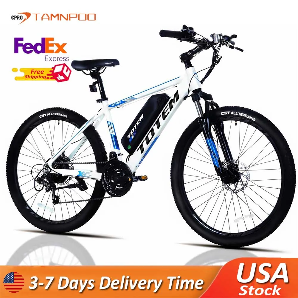 

Totem Victor Electric Bike 350W Motor 36V 10.4Ah Removable Battery Up to 20MPH 21 Speed 26” Electric Mountain Bicycle for Adults