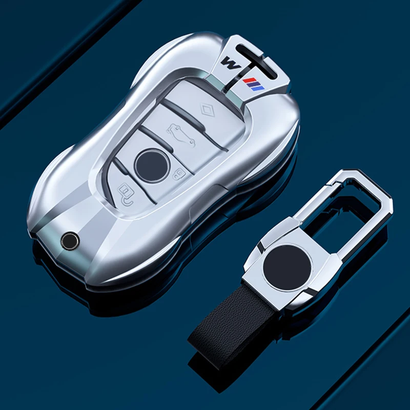 Zinc Alloy Car Key Case Cover Fashion Leather Keychain For Bmw 1 3 5 7