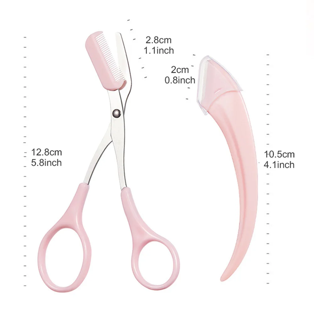 GECOMO Eyebrow Trimmer two-piece set Scratch-resistant Eyebrow Trimming Blade And Portable Eyebrow Scissors For Beginner 6