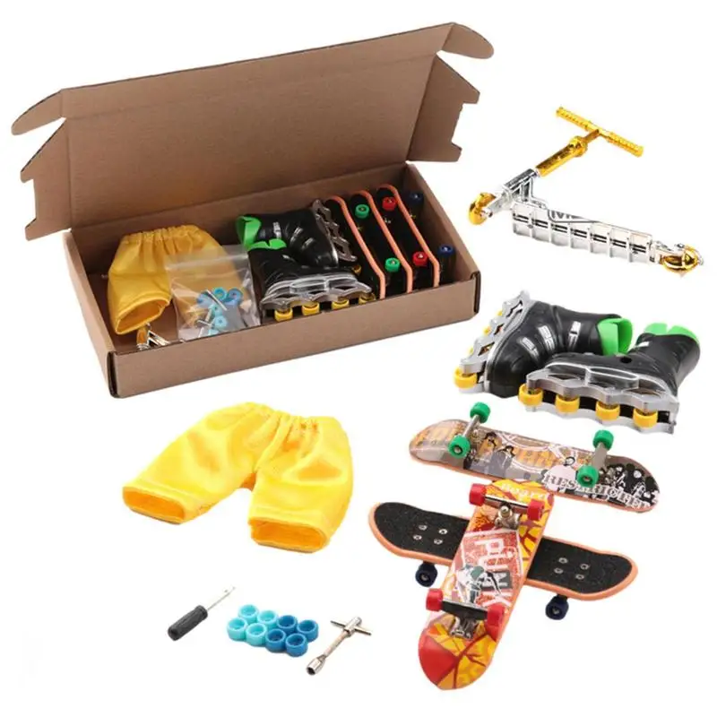 

Children's Skateboard Trick Training Props Finger Skateboard Set Fingerboard Toy With Wheels For Beginners Birthday Gift