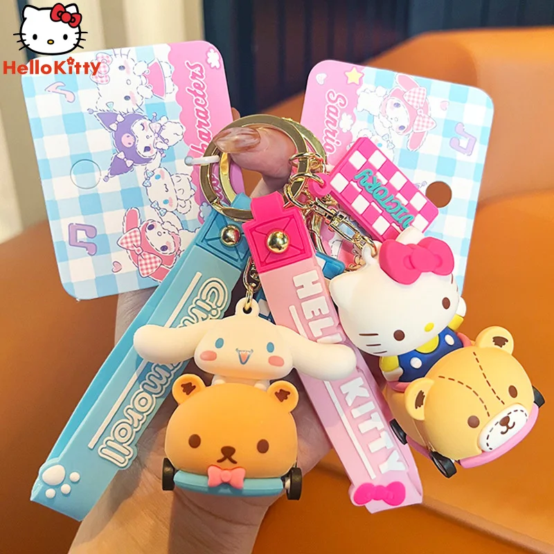 

Оригинальный брелок для автомобильных ключей, милый дизайн, коричная кукла My Melody Kuromi, брелок для автомобильных ключей, женский кулон