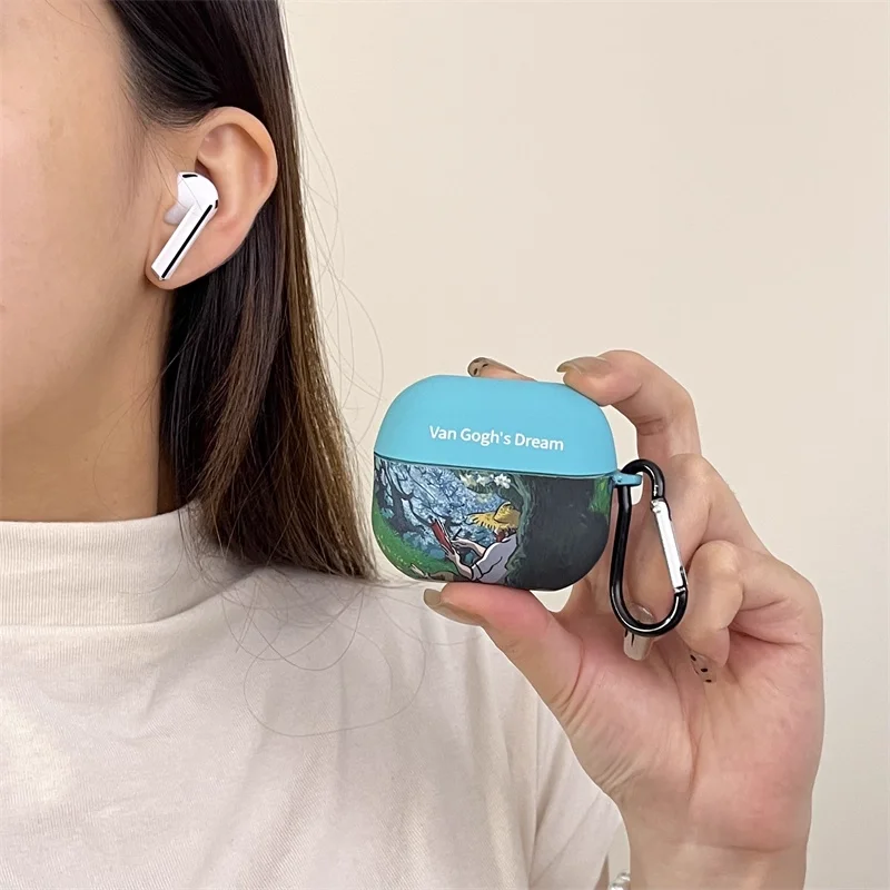 Van Gogh Ölgemälde Hüllen für Airpods 1 2 3 4 Pro2 Pro3 Drahtlose Kopfhörer Kunst Sternennacht AirPods Pro 3 Fall Schutzhülle – Detail 12