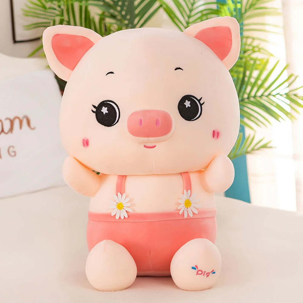 thumbnail image 1 of 23CM Net Red New Strap Piglet Plush Toy Flower Strap Male And Female Couple Doll Festival Gift Friends Birthday Gift, 1 of 4