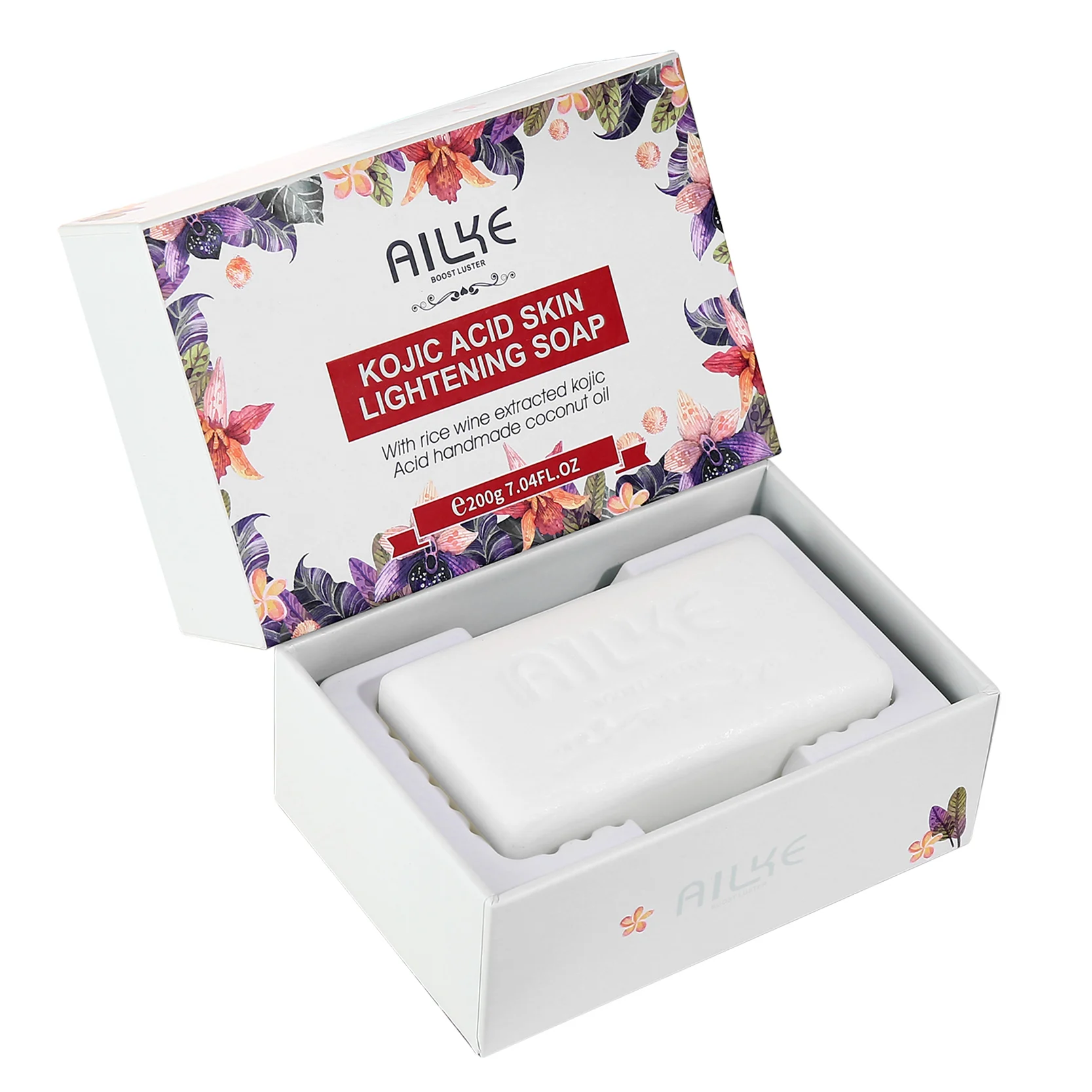 AILKE Kojic Acid Whitening Soap Bar, Deeply Clean Skin, Even Skin Tone, Reduce Dark Spots, Idea Gift For Her, 200g/7 oz