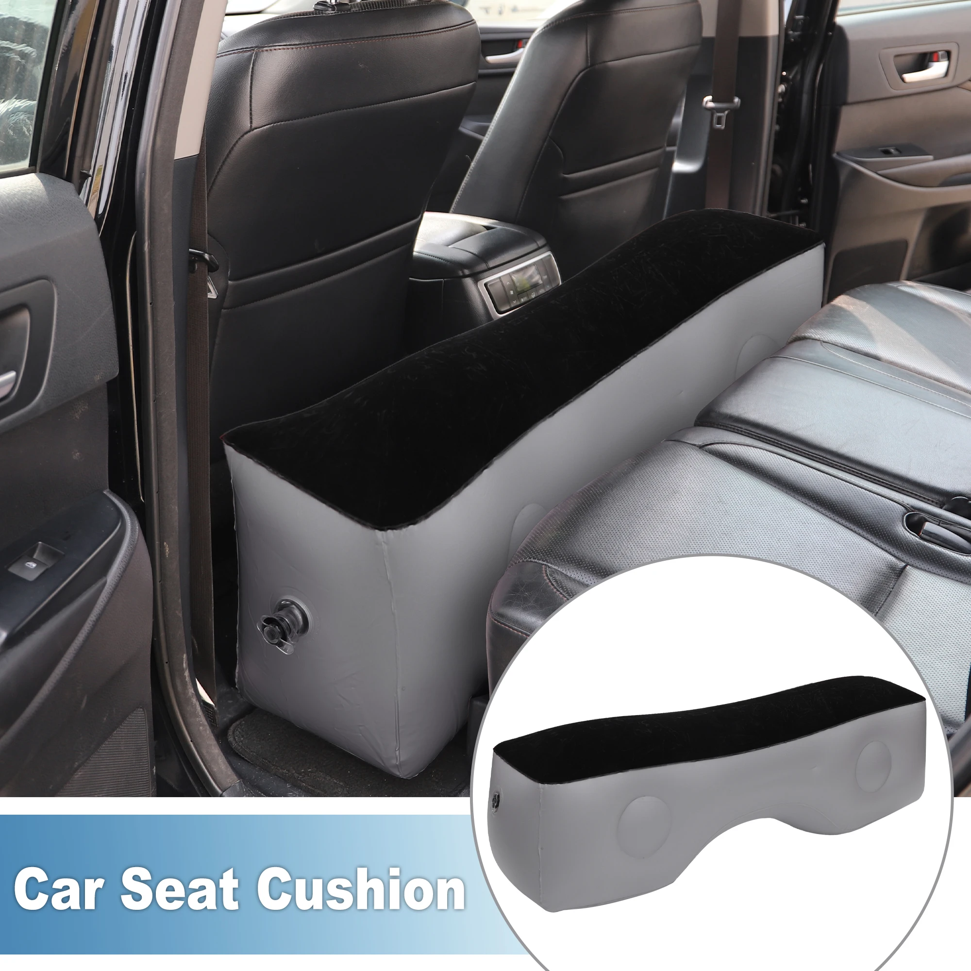 UXCELL Car Air Inflation Mattress Comfortable Rear Seat Air Travel Bed Car Sleeping Mat for Napping Travel Blue Gray