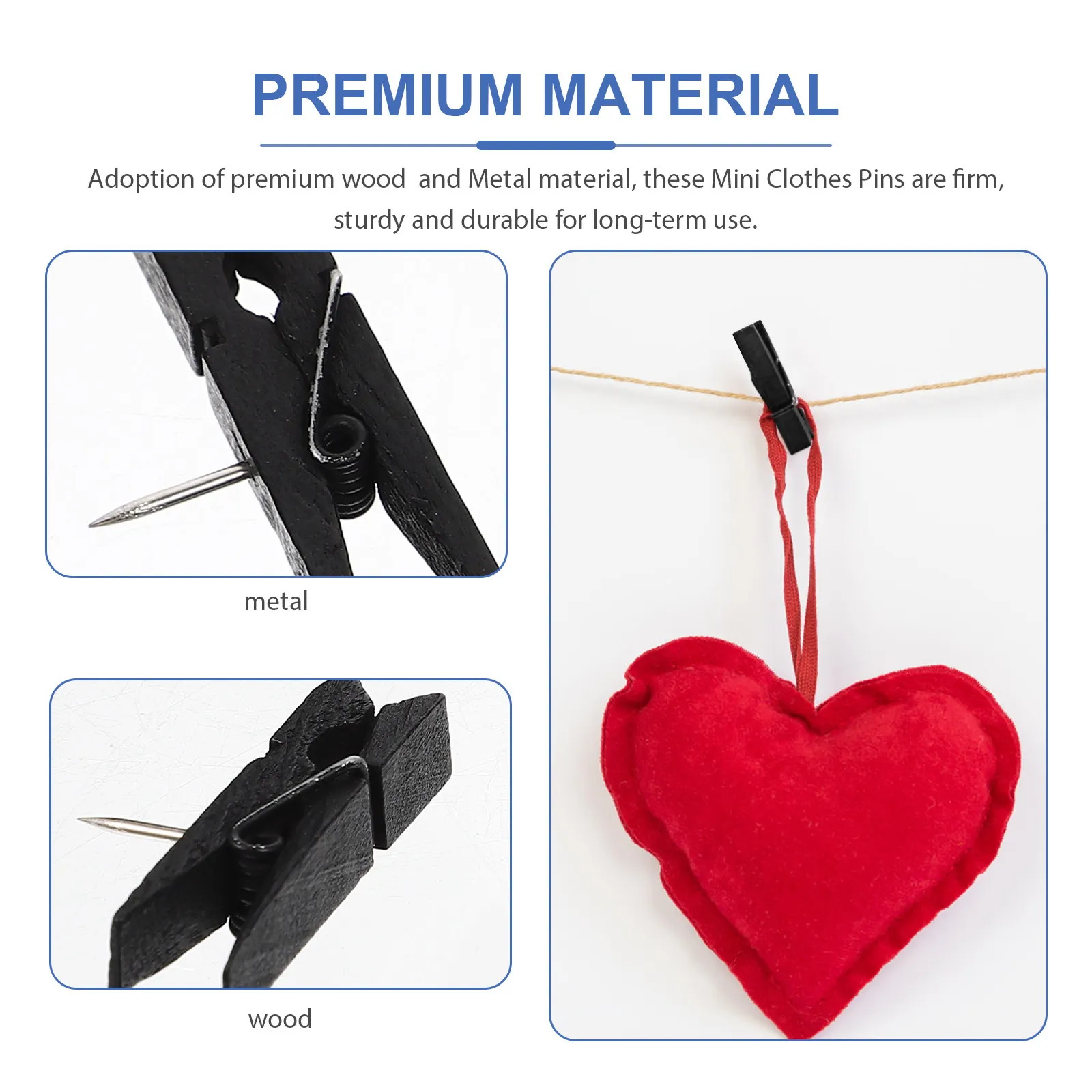 50Pcs 미니 나무 옷핀 사진 클립 그림 엽서 메모 티켓 홈 오피스 장식 공예 디스플레이 작은 그림