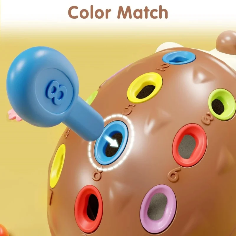 Sensory Hedgehog Toys Toddler Montessori Fine Motor Toys Baby Preschooler Educational Sensory Travel Toys for Age 1 2 3 4 Year 5