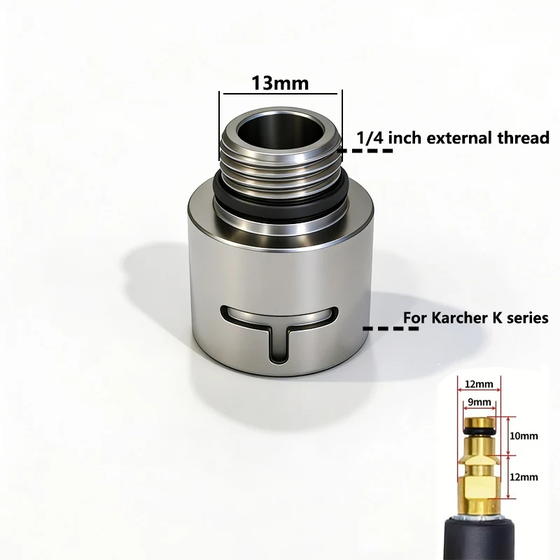1/4-Zoll Hochdruckreiniger-Adapter mit Außengewinde zur Verbindung von Reinigungsdüsen für Kärcher K-Serie/Lavor/Bosch-Schlauch – Detail 1