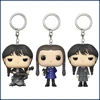 Funko Keychains Wednesday Addams Horror Fantasy TV Series Protagonist Movie Peripherals Q-version Pendant Pocket Keychain Gift 1